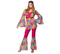 Ladies Hippie Costume Summer Retro Fancy Dress Outfit Hippy 60s 70s Disco