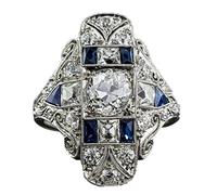 Ladies Hollow Ring Luxury Light Pattern Ring Exaggerated Rings Ring That Turns into A Bracelet (Multicolor, 7)
