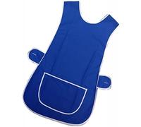 Ladies Home/Work Tabard (Tabbard) Apron with Single Large Front Pocket, White Piping and Side Fastening Button Tabs - UK Sizes 8/10 up to 28/30 (UK 12/14 (WX), Royal Blue)