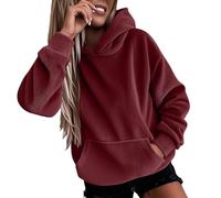 Ladies Hoodies with Zip Womens Oversized Corduroy Hoodies UK 2025 Long Sleeve Drop Shoulder Jumper Tops Ladies Hooded Sweatshirts Fall Fashion Chunky Knit Pullover Sweater with Pocket Wine