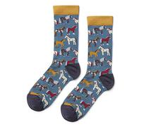 Ladies Horse Socks Bamboo Blend Blue Equestrian Pony Horses Design