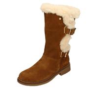 Hush Puppies Womens Megan Ladies Mid Boots - Tan Leather - Size UK 7