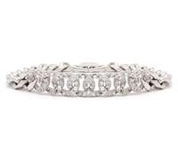 Ladies' ice bracelet white gold curb link chain with sparkling gemstones and secure fastening clasp (18)