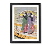 Ladies In The Snow By Utagawa Kunisada Asian Japanese Framed Print | A2 Black Framed Wall Art | Ready to Hang | Asian Landscape Picture | Living Room Bedroom Lounge Office