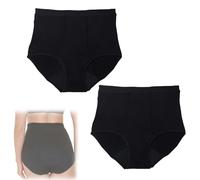 Ladies Incontinence Briefs with Pad Absorbent Washable Incontinence Pants Women's Black Underwear Comfort High Waist Leak-Proof Brief Adults Elderly2 Pcs,3XL