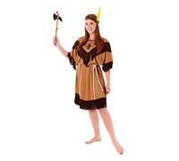Ladies Indian Woman Wild West Cowboy Western Pocahontas Fancy Dress Costume