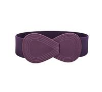 Ladies Interlock Buckle 8-shaped Elastic Belt Fashion Cinch Waistband Dresses Jumpsuit Shirts Wide Stretchy Belts (Purple,length 100 cm)