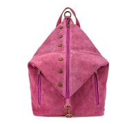 Ladies Italian Leather Suede Backpack A4 Purple Vera Pelle