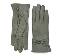 Ladies Italian Leather Winter Gloves - Wool Lined, Touchscreen Compatible, Water-Resistant Driving Gloves with Bow Design