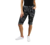 Ladies Italian Stretch Shorts Women's Camouflage Plain Magic Comfy Lagenlook Hot Pants 8-22