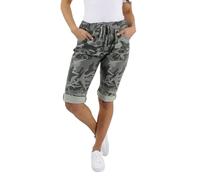 Ladies Italian Stretch Shorts Women's Camouflage Plain Magic Comfy Lagenlook Hot Pants 8-22