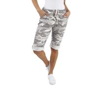 Ladies Italian Stretch Shorts Women's Camouflage Plain Magic Comfy Lagenlook Hot Pants 8-22