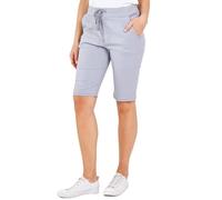 Ladies Italian Stretch Shorts Women's Plain Magic Comfy Lagenlook Hot Pants Grey 12