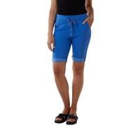 Ladies Italian Stretch Shorts Women's Plain Magic Comfy Lagenlook Hot Pants Royal Blue 16