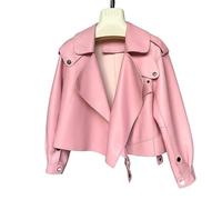 Ladies' Jacket Artificial Leather Coat For Women Jacket Winter Spring For Hiking, Travel(Pink,L)