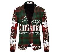 Ladies Jacket Women's Autumn And Winter New 3D Fun Printed Suit Coat Christmas Casual Suit Coat Womens Casual azer Jacket Womens azer Size 14 (AG, S)