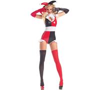 Ladies Jester Costume Women Harlequin Clown Circus Womens Halloween Costume (Womens: Medium)