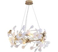 ladies jewellery 10 Heads Mid Century White Ginkgo Leaf Petal Bedroom Large Chandelier Nordic Creativity Dining Room Pendant Light Minimalist Kitchen Island Hanging Lamp For Living Room Dining Table