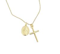 ladies jewellery 925 Sterling Silver Virgin Mary Cross Double Pendant Necklace For Women Wishing Lucky Lady Girl Gift Fine Jewelry Flyleaf necklace