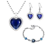 ladies jewellery Accessorie 3 Piece Set Pave Heart Necklace For Women, Exquisite Rhinestone Heart Necklace Set - Zircon Pave Necklace, Reunion Heart Necklace For Valentine Birthday necklace