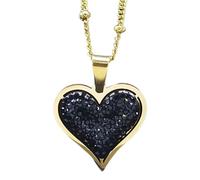ladies jewellery Accessorie Elegant Black Crystal Pave Heart Necklace For Women, Exquisite Choker Rhinestone Heart Necklace - Zircon Pave Necklace, Reunion Heart Necklace For Valentine Holiday