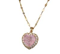 ladies jewellery Accessorie Geometric Pave Heart Necklace For Women, Shining Rhinestone Heart Necklace - Zircon Pave Necklace, Reunion Heart Necklace For Valentine Birthday necklace