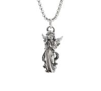 ladies jewellery accessories For Girls, Retro Wing Pendant Classic Little Girl Praying Men and Women Charm Jewelry Gift - Guardian Angel Necklace, necklace