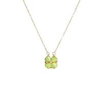 ladies jewellery accessories For Women And Girls, Overlap Leaves Pendant Zircon Heart Green Shaped, Short Leaf Necklace necklace