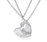 ladies jewellery Arrow & Heart Pendant Necklace Silver Stainless Steel Couple Matching Necklace Openwork Heart Jewelry Couple Puzzle Pendant Necklace Gifts for Boyfriends Girlfriends necklace