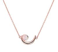 ladies jewellery Boho Female Small Moon Pendant Rose And Gold Choker Chain White Blue Fire Opal Necklace For Women necklace