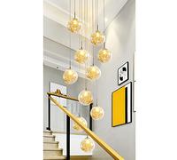 ladies jewellery chandelier Chandelier Ceiling Light Spiral Staircase Crystal Light Shade Ceiling Balls Glass Lamp Large Pendant Light for Hallway Duplex Hanging (Silver)/Silver pendant lamp