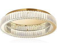 ladies jewellery chandelier Crystal Circle Lamp Flush Mount Ceiling Chandelier Living Room Bedroom Study Decorative Led Indoor Lighting 3 Colors Changeable,Lighting Fixtures,Pendant Ceiling necklace