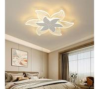 ladies jewellery Chandelier, Nordic Creative Ceiling Lamp LED Ceiling Light Flower-Shaped Infinitely Dimmable Lighting Acrylic Lampshade and Bedroom Restaurant Study Children's Room Lighting(42cm)