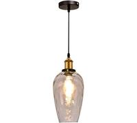 ladies jewellery Creativity Hammered Glass Bedside Pendant Light Retro Industry Hanging Lamp Mid Century Minimalist Kitchen Island Clear Chandelier Indoor Lighting For Dining Room Entrance Cafe