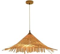 ladies jewellery Farmhouse CoastalBamboo Woven Dining Room Pendant Light Japanese Rustic Kitchen Island Hanging Lamp Minimalist Light Handmade Woven Straw Hat Chandelier For Living Room Bedroom