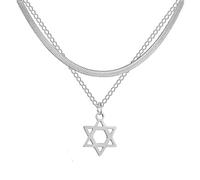 ladies jewellery Girls accessories And Pendant Hexagram Double Layer Chain, Jewish Women, Star Of David Necklace For Men Birthday necklace