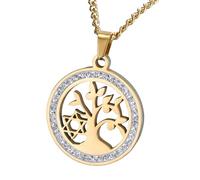 ladies jewellery Girls accessories And Zircon Hexagram Round Hollow Pendant, Jewish Women, Star Of David Necklace For Men necklace