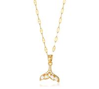 ladies jewellery Girls accessories Chain Mermaid Pendant Necklaces For Women Kids Vintage Fish Nautical Color Tail Choker - Whale Necklace Gold necklace