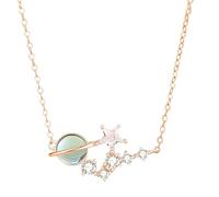ladies jewellery Girls accessories European AAA CZ Starry S925 Sterling Silver Necklace Clavicle Chain For Women Party Jewelry-T33 Birthday Gift necklace