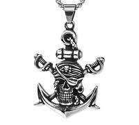 ladies jewellery Girls accessories For Men And Women, Sword Retro Halloween Head Skull Caribbean Pirate Anchor Necklace Birthday necklace