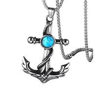 ladies jewellery Girls accessories For Men And Women, Sword Retro Halloween Head Skull Caribbean Pirate Anchor Necklace Birthday necklace