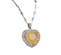 ladies jewellery Girls accessories Geometric Women, Shining Rhinestone - Zircon Pave Reunion Heart Necklace For Valentine Birthday necklace