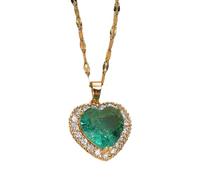 ladies jewellery Girls accessories Geometric Women, Shining Rhinestone - Zircon Pave Reunion Heart Necklace For Valentine Birthday necklace