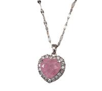 ladies jewellery Girls accessories Geometric Women, Shining Rhinestone - Zircon Pave Reunion Heart Necklace For Valentine Birthday necklace