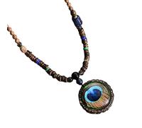 ladies jewellery Girls accessories Hippie And Men, Peace Pendant Necklace Aesthetic Tassel Vintage Wooden Beads Bohemia Sweater Chain, Long Necklaces For Women Boho, Grunge necklace