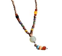 ladies jewellery Girls accessories Hippie And Men, Peace Pendant Necklace Aesthetic Tassel Vintage Wooden Beads Bohemia Sweater Chain, Long Necklaces For Women Boho, Grunge necklace