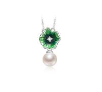 ladies jewellery Girls accessories necklaces 925 freshwater pearl pendant chain 6-7mm white round fashion female all-match jewelry women's pendants Birthday Gift necklace