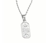 ladies jewellery Girls accessories Shaped Space Phase Women, Vintage Pendant - Waxing Crescent Necklace Silver, Moon Jewelry For Birthday necklace