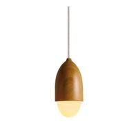 ladies jewellery Hanging Lamp, Japanese-Style MI-NI Coffee Bar Pendant Lamp in Wood Color with Frosted Glass Body, Iron Frame, E27 Single Head, Multiple Styles Compatible with Kitchen Island and