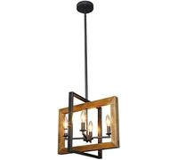 ladies jewellery Hanging Lamp, Lamp Post Lights Outdoor,V-intage Pendant Light Adjustable Victorian Retro Wooden Chandelier 4 Lights Hanging Light for Dining Room Farmhouse Home Decorative Ceiling